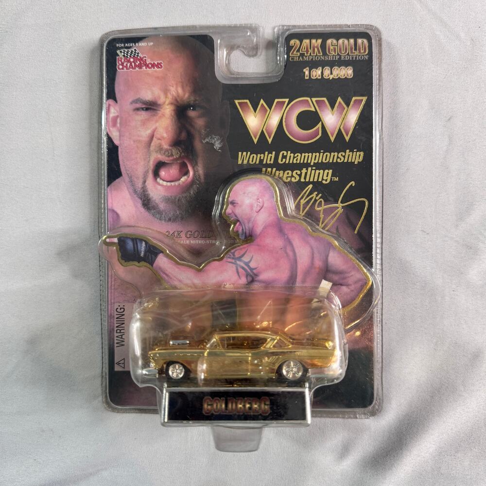 WCW Goldberg 24K Gold Championship Edition Die Cast Car Racing 1 of 9,999